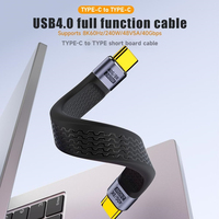 Cable de Datos Corto USB4 Tipo-C a Tipo-C de 8K y 40 Gbps, Audio y Video, Carga Rápida PD de 240 W, USB 4 Tipo C, Thunderbolt 3 4, Cable Plano FPC