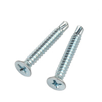 Vis autoperceuses à tête fraisée plate à embase cruciforme Phillips en acier au carbone Q235 zingué bleu-blanc pour meubles et construction