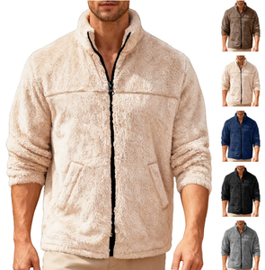 Veste décontractée en polaire arctique à col montant, avec fermeture éclair, pour couple, coupe ample et douce - Product Image 1