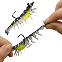 Ensemble de leurres souples multi-segments de 7 cm et 10 g pour la pêche à la crevette, boîte à pêche, appâts en PVC bionique enduit de plomb, réalistes et lumineux