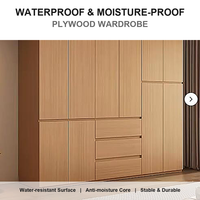 Armoire sur mesure en bois massif pour dressing, grand meuble de rangement pour chambre, armoire en contreplaqué étanche, design sans poignées, directement de l'usine