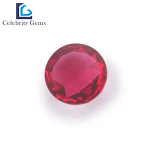 Customized make 3mm garnet rose cut round shape synthetic cz stone cubic zirconia