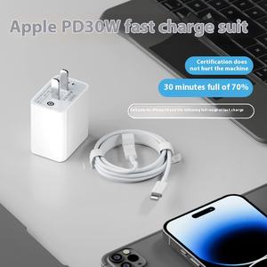 Juego de cargador eléctrico rápido de 30W para teléfono móvil <span class=keywords><strong>Apple</strong></span> 14/13 8 y cables de datos PD 20W Cable de <span class=keywords><strong>carga</strong></span> rápida - Product Image 2