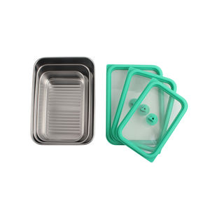 Ensemble de boîtes à lunch en acier inoxydable de haute qualité avec couvercles en silicone hermétiques, contenants de stockage alimentaire anti-fuite, boîte bento écologique - Product Image 6