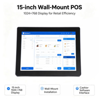 Venta Directa de Fábrica: Sistema POS Táctil de 15 Pulgadas para Montaje en Pared, Pantalla de Facturación y Gestión de Restaurantes, Solución para Colas