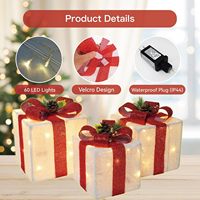 Boîtes cadeaux lumineuses de Noël avec 60 lumières LED, indice de protection IP44, blanc chaud doux, portables, installation facile pour Noël