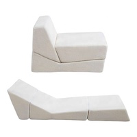 Sofá cama plegable de suelo blanco portátil cómodo personalizado sala de estar sofá cama plegable de espuma viscoelástica 3 en 1