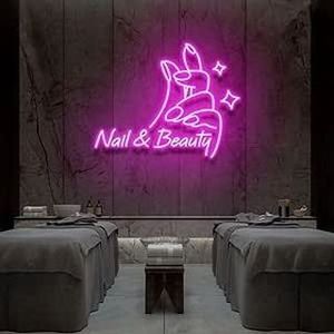 Letrero de Neón LED Personalizado del Fabricante, Letrero de Neón LED con Diseño de Uñas, Letrero de Neón LED con Diseño de Bienvenida a la Selva, Decoración de Pared para Fiestas, Letrero de Neón Personalizado - Product Image 4