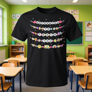 Camiseta para profesores con la frase «Encantado de enseñarte» y diseño de pulsera, para el regreso a clases - Product Image 3