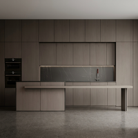 Armoires de cuisine en bois Prix d'usine Spécifications personnalisées Haute qualité Solide Durable Moderne Hôtel 1 ensemble Laque Bois massif