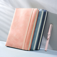 Carnet A5 à couverture rigide en PU, agenda quotidien personnalisé avec logo, journal avec bande élastique, papeterie d'écriture, fournitures de bureau et scolaires, coffret cadeau