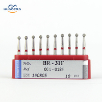 Fraises orthodontiques de haute qualité BR-31F consommables de fraises diamantées dentaires avec mèches de routeur à pointe en carbure de sécurité avancée par Huacera