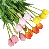 Penjualan laris bunga buatan Tulip Mini desain Floral sentuhan nyata Dekorasi Rumah populer baru PU grosir gaya bunga murah