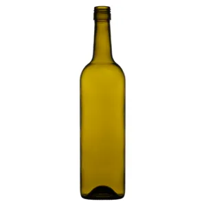 柏林包装高端可定制17oz仿古绿色红葡萄酒酒瓶500毫升磨砂玻璃精神酒瓶