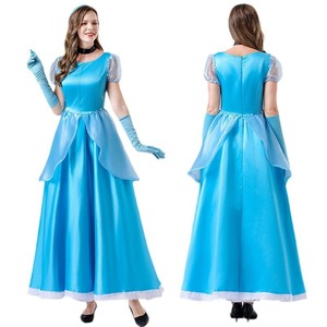 Disfraz de Princesa para Halloween - Vestido Azul con Diadema para Fiesta/Actuación Escénica para Mujeres - Product Image 1