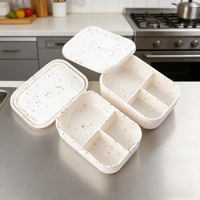 Ensemble de boîtes à lunch réutilisables en silicone sans BPA, compatibles micro-ondes avec couvercle, ODM/OEM pour l'école et la garderie des enfants