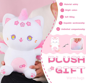 Nuovo <span class=keywords><strong>Peluche</strong></span> Creativo Unicorno Gatto 25CM Giocattolo Morbido con Ali Arcobaleno Giocattolo Colorato - Product Image 5