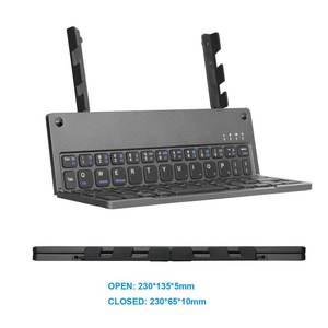 Portable Travel Mini Keyboard Teclado Tastatur Clavier Tastiera Manufacturer Foldable Wireless Pocket Keyboard with <b>Stand</b> - Product Image 3