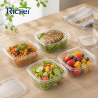 Premium veilige rechthoekige deli-boxen met manipulatiebestendige deksels voor de presentatie en promotie van fruit, snoep en noten in de winkel.