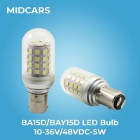 Ampoule LED BA15D BAY15D à économie d'énergie 12V 24V 48V à culot baïonnette décalé pour trottinette électrique, remorque, frein et signalisation arrière