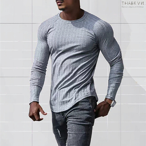 Chemise de sport respirante à manches longues pour homme EVELYN en spandex/polyester, séchage rapide, entraînement, course à pied, fitness, été, modèle OEM ODM - Product Image 3