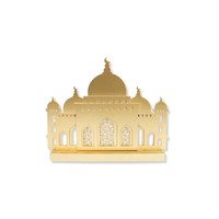 Ornement Islamique, Cadeaux du Ramadan, Eid Mubarak, Petite Décoration de Table en Bois Doré Durable en Forme de Mosquée