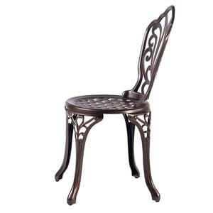 वाटरप्रूफ आउटडोर आँगन डाइनिंग फर्नीचर गार्डन कास्ट एल्यूमिनियम कॉफी टेबल 2 कुर्सियाँ सेट - Product Image 4