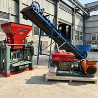 Machine à fabriquer des blocs de béton semi-automatique de type trémie QTJ4-35B, ligne de production complète pour briques creuses et pavés
