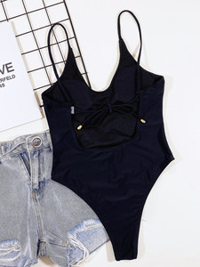 Maillot de bain une pièce sexy dos nu pour femme, style défilé de mode, pour la plage - Product Image 4