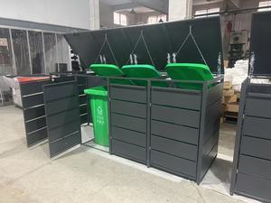 Poubelle extérieure en acier galvanisé de style moderne à bas prix d'usine de la Chine 240L pour abri de <span class=keywords><strong>jardin</strong></span> - Product Image 4