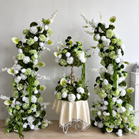Eleganter Hochzeits-Blumenbogen Künstliche Rosenreihe für Outdoor-Hochzeiten Hintergrund Bühnendekoration Event-Dekor