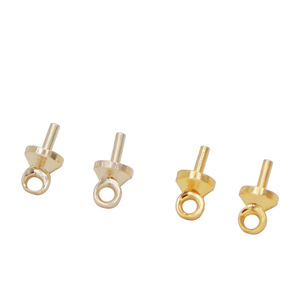 Gold Plated Copper Earring Studs 14K 18K Pearl Pendant Jewelry Findings For DIY Handmade Accessories - Product Image 4
