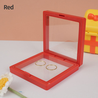Caja de Exhibición con Anillo de Levitación 3D en Amarillo Claro para Guardar Relojes y Gafas, a Prueba de Polvo, Antideslustre, con Tapa Transparente Abatible