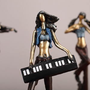 <b>Retro</b> Musician Figurine Set Multi Piece Synthetic Resin Living Room Home <b>Decor</b> - Product Image 4