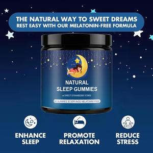 กัมมี่ช่วยการนอนหลับจากธรรมชาติ 5-HTP แอล-ธีอะนีน แมกนีเซียม สารสกัดจากรากวาเลอเรียน ปราศจากกลูเตน รสสตรอว์เบอร์รี 60 เม็ด ผลิตภัณฑ์เสริมอาหาร OEM บำรุงความจำ - Product Image 5