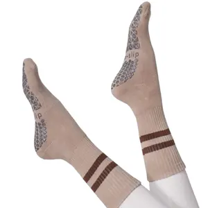 New Striped Mid-tube Yoga Socks Non-slip Professional Women's Stockings Sports Wool Circle Thickened Custom Socks