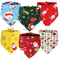 Bandana de Noël pour chien Petsign, foulard triangulaire pour animaux de compagnie, bavoir de fête imprimé, foulard pour chiot, accessoires pour animaux de compagnie en gros avec logo personnalisé