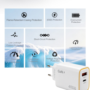 Chargeur mural GaN 45W, double port A+C, charge rapide, adaptateur secteur compact pour <span class=keywords><strong>smartphone</strong></span>, tablette, ordinateur portable, compatible OEM - Product Image 5