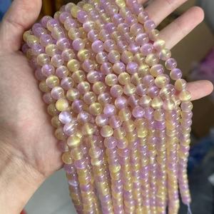 Sélénite ronde multicolore naturelle Pierres précieuses de <span class=keywords><strong>gypse</strong></span> pour la fabrication de bijoux Perles en vrac pour collier bracelet boucles d'oreilles - Product Image 5