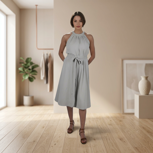 La mejor tela cómoda sin mangas hasta la rodilla vestido de mujer ropa de maternidad para uso diario ropa casual vestido de tela suave - Product Image 3