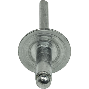 Remache ciego autocentrante de cabeza de brida grande de 3/16 x 1/8, de aluminio grado 4.8 y 6.8, acabado brillante, estándar ASME - Product Image 1