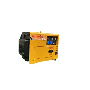 Generator diesel 5kW, portabel, senyap, kebisingan rendah, fase tunggal 220V, tiga fase 380V set motor untuk rumah tangga