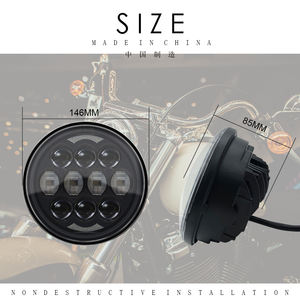 Phare avant LED de conduite, pour Harley Dyna, Street <span class=keywords><strong>Bob</strong></span> DRL, yeux d'ange, accessoires de moto, 5.75 pouces, 80W H/L - Product Image 2