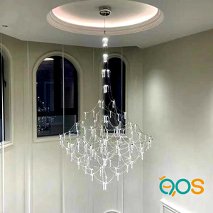 Red de alambre de acero, candelabro LED de estrella, cielo estrellado de lujo, moderno, creativo, luciérnaga, flor redonda y grande, candelabro nórdico Osram EOS - Product Image 3