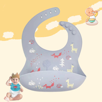 Vente en gros de bavoirs en silicone pour bébés avec dessins animés bavoirs en silicone de haute qualité sans BPA de qualité alimentaire