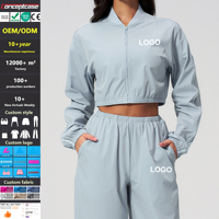 Veste de protection solaire légère et respirante pour femme, coupe courte, UPF 50+, fermeture éclair, vêtements de sport pour yoga
