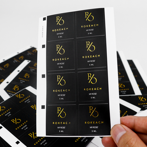 Özel Logo şeffaf rulo çıkartmalar baskı sıcak damgalama altın folyo etiket su geçirmez temizle marka kağıt yapıştırıcı mum zanaat - Product Image 1