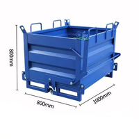 Bac à ferraille auto-vidant empilable en acier haute résistance pour le stockage et la manutention des copeaux et résidus métalliques en usine