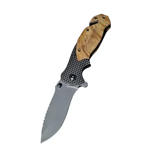 X50 Titanium Coated Folding Pocket Knife Wood Handle Other Camping Hiking Products Survival Rescue EDC Knife Ready To Ship