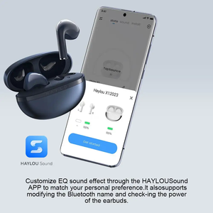 <span class=keywords><strong>Haylou</strong></span> X1 2023 BT 5.3 Écouteurs intra-auriculaires sans fil avec indicateur de batterie LED Demi-écouteurs 24 heures Étui métallique pour téléphones <span class=keywords><strong>Xiaomi</strong></span> - Product Image 4